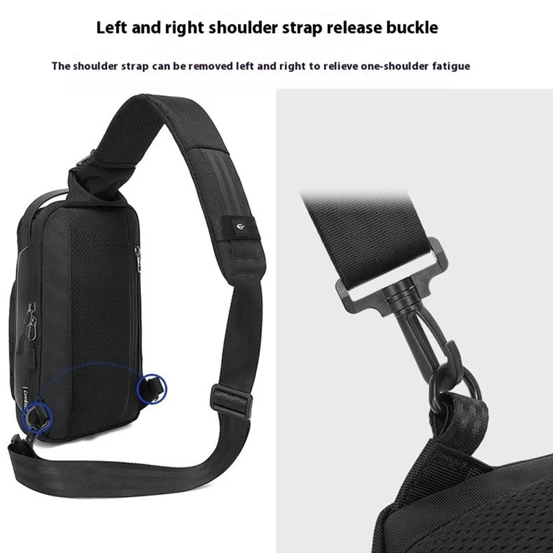 COOLBELL CB-7202 Waterproof Crossbody Bag Men Stylish Chest Pack for iPad 7.9-inch - Grey