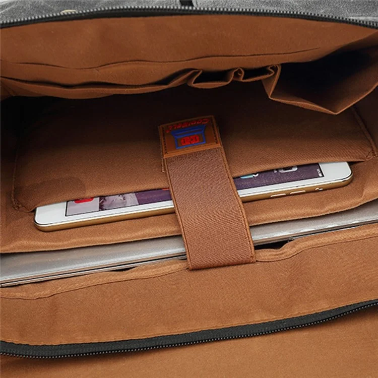 Coolbell CB-5115 Vintage Lienzo de Cemento Messenger Bag Imploage Business Con Aleta Magnética - Negro