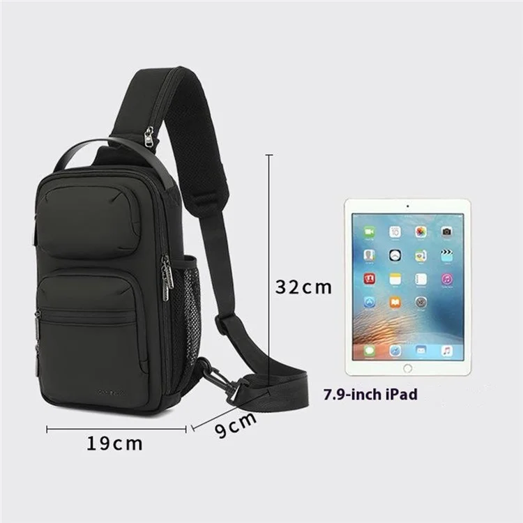 Coolbell CB-7209 Bolsa de Cofres Para Hombres Negocio Crossbody Bag Travel Hearing Bag Day Pack - Negro