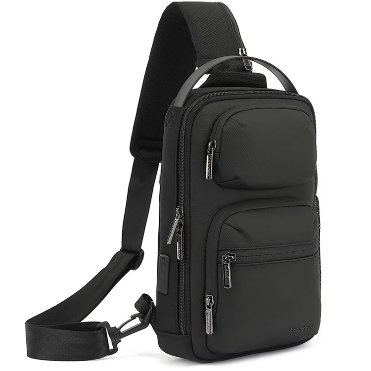 Coolbell CB-7209 Bolsa de Cofres Para Hombres Negocio Crossbody Bag Travel Hearing Bag Day Pack - Negro