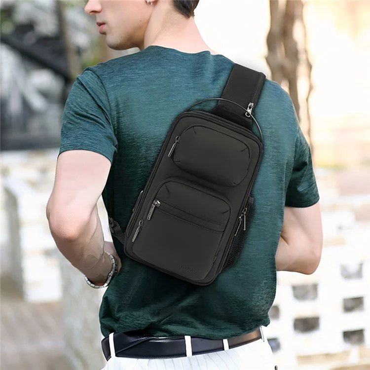 Coolbell CB-7209 Bolsa de Cofres Para Hombres Negocio Crossbody Bag Travel Hearing Bag Day Pack - Negro