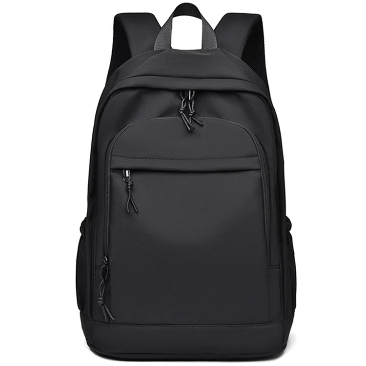 Wasserdichter Polyester-Studentenbuchbeutel Reiserucksack Lässiger Tagesrucksack Reise-Doppelschultertasche - Schwarz