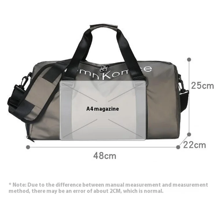 PU Leather Gym Bag Sports Handbag Wet and Dry Separation Pocket Duffle Bag with Shoulder Strap - Champagne