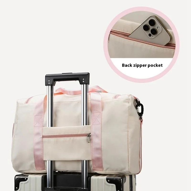 Foldable Oxford Cloth Gym Bag Sports Handbag Wet and Dry Separation Pocket Duffle Bag with Shoulder Strap - Purple