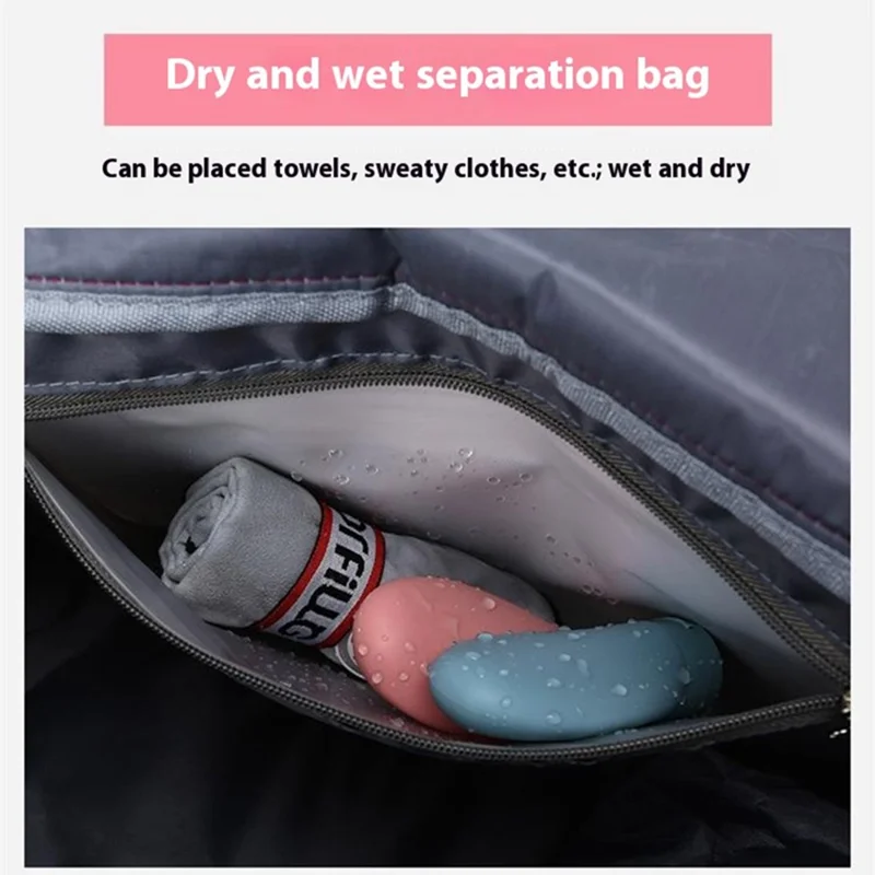 Foldable Large Capacity Travel Duffle Bag Carry-on Gym Weekender Bag with Shoe Compartment - Mist Blue