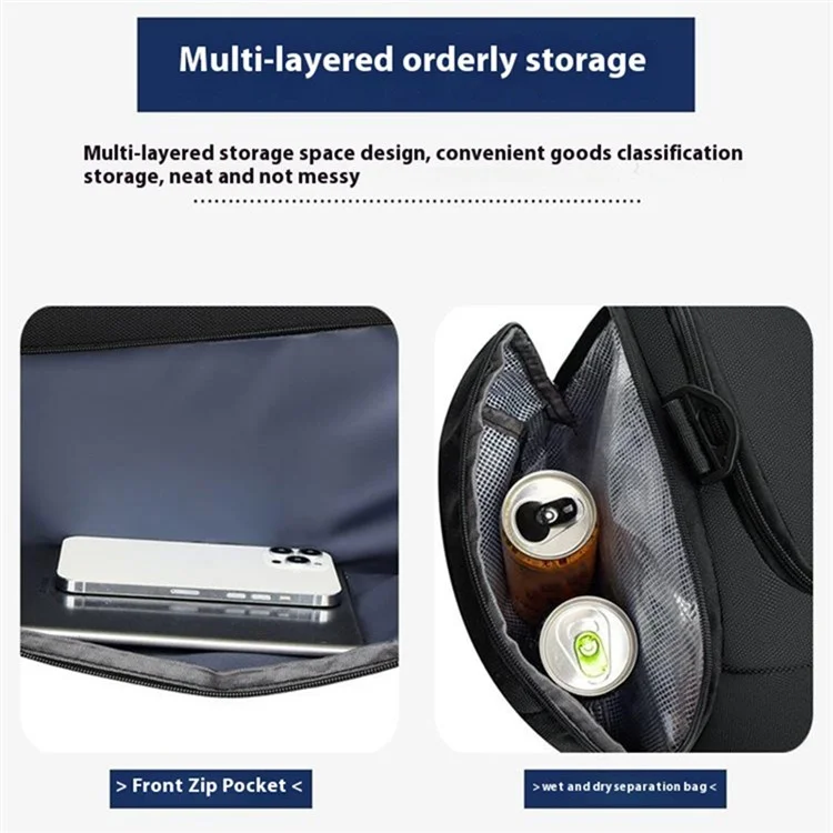 Borsa palestra in tessuto Oxford TL001, borsa da viaggio con scomparto per scarpe e tasca impermeabile - Nero