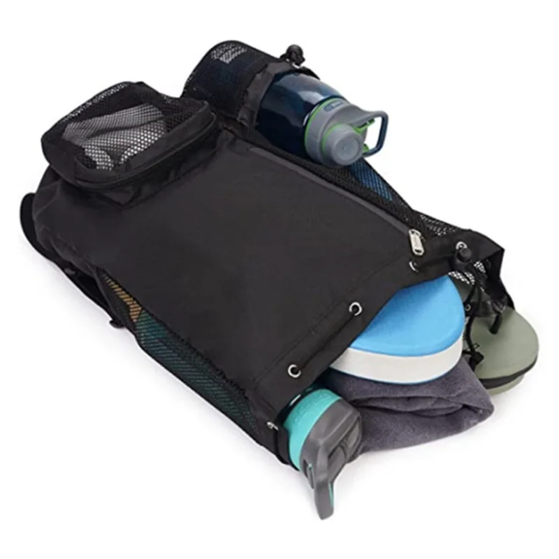 HALIN A4011 Outdoor Travel Swimming Climbing Dual Shoulder Bag Drawstring Mesh Design Backpack - Green