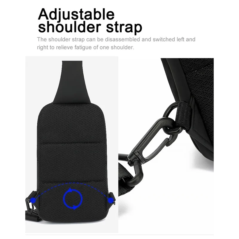 BOREIDEN BD1432 Men's Chest Bag Oxford Cloth Crossbody Bag Waterproof Daypack Travel Bag