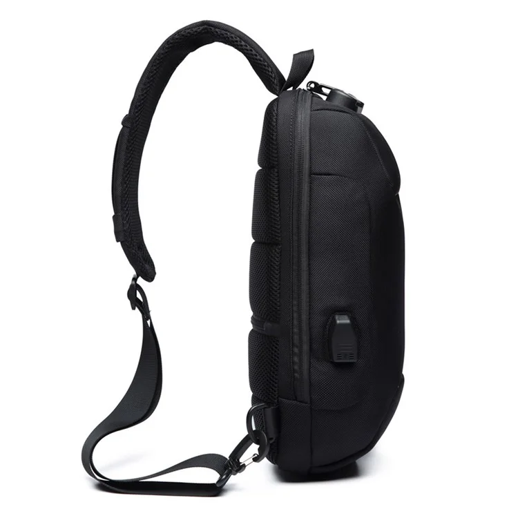 Ozuko 9223 Men de Tela de Oxford Impermeable Bolso Para el Cofre al Aire Libre Bolsa Cruzada - Negro