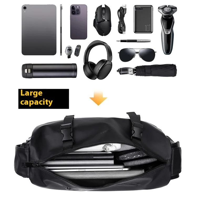 Weixier D503 Men Elegante Bolsa de Cuerpo Cruzado de Hombro de Gran Capacidad - Negro