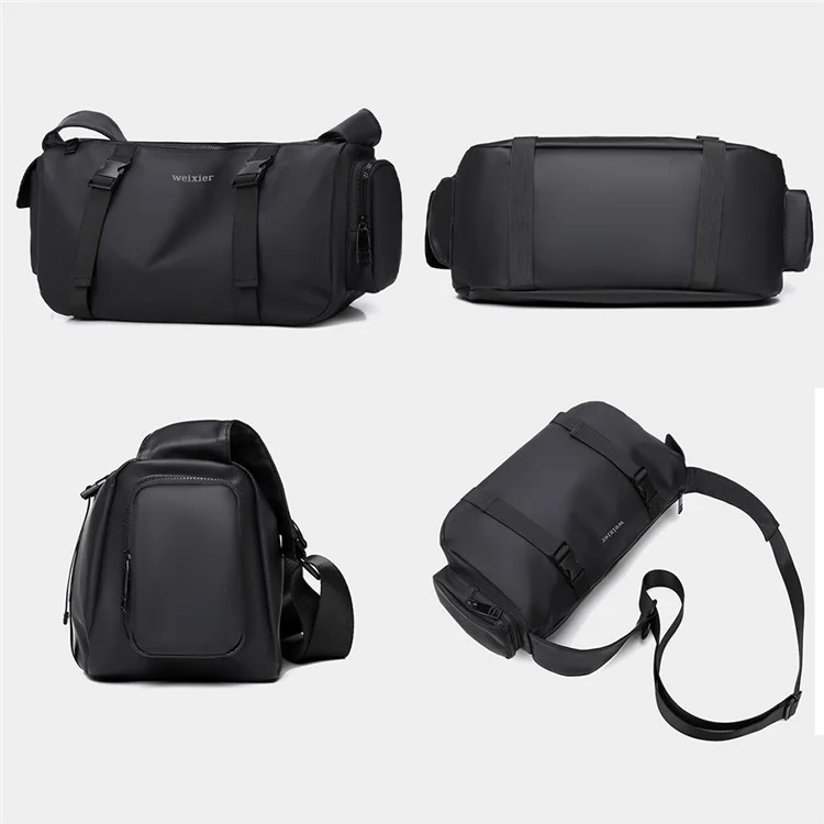Weixier D503 Men Elegante Bolsa de Cuerpo Cruzado de Hombro de Gran Capacidad - Negro