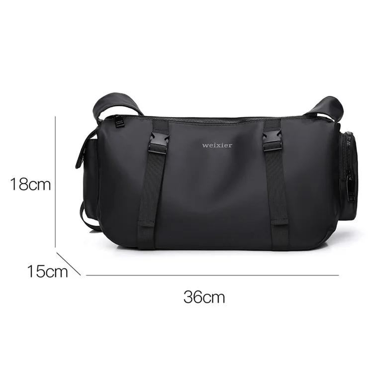 Weixier D503 Men Elegante Bolsa de Cuerpo Cruzado de Hombro de Gran Capacidad - Negro