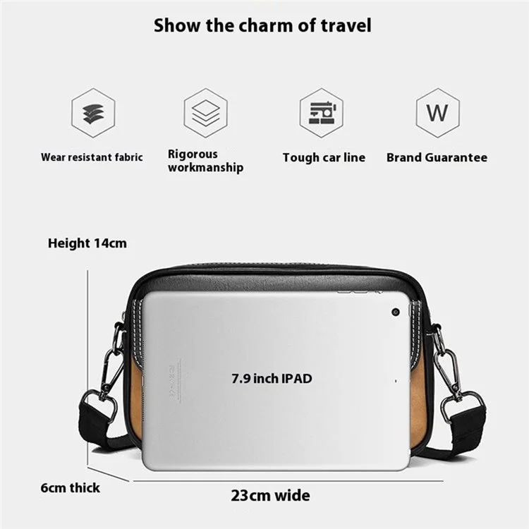 Weixier D408 Men Square Messenger PU PU Cuero Mini Crossbody Bags Con Correa Para la Muñeca - Caqui