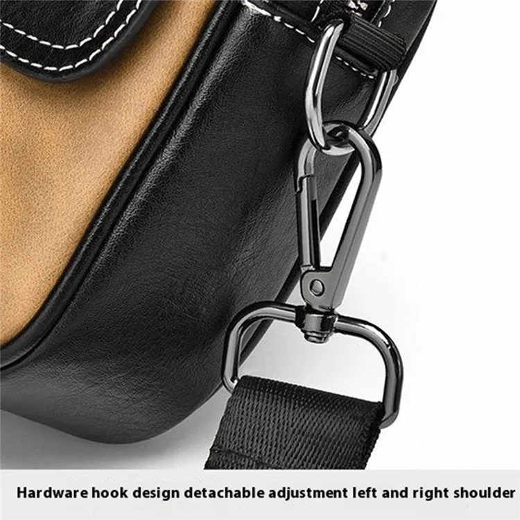 Weixier D408 Men Square Messenger PU PU Cuero Mini Crossbody Bags Con Correa Para la Muñeca - Caqui