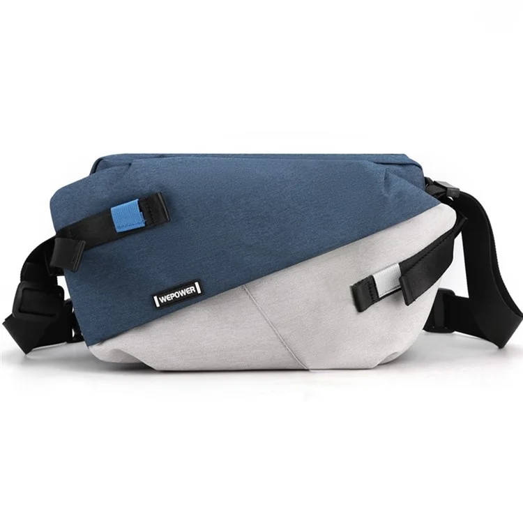WEPOWER 1811 Stylish Men Large Capacity Messenger Bag Single Shoulder Crossbody Bag, Standard Version - Blue+Grey