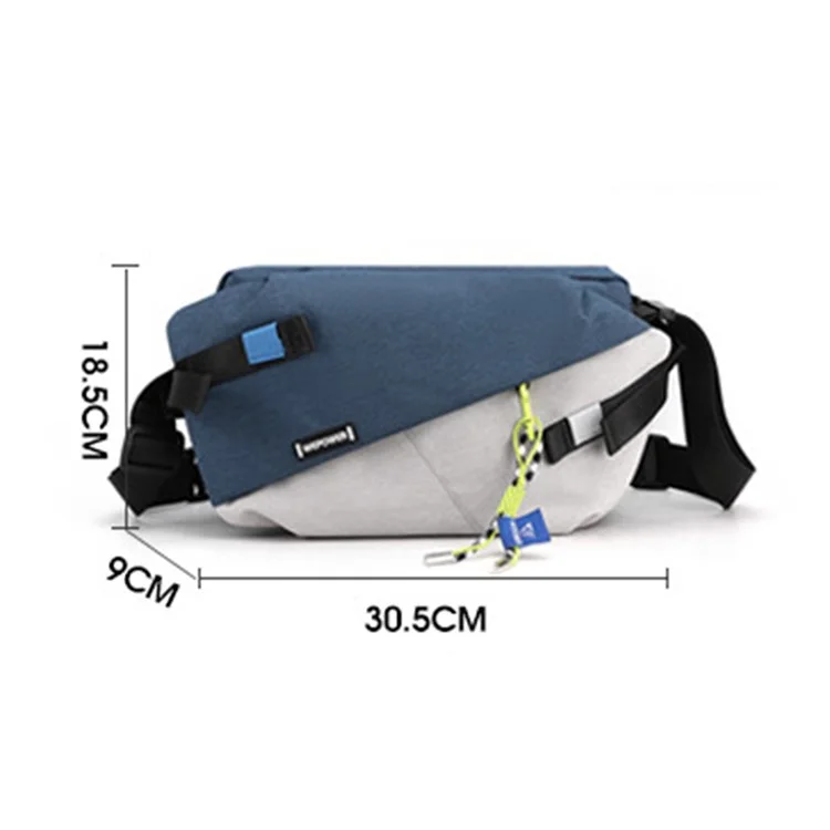 WEPOWER 1811 Stylish Men Large Capacity Messenger Bag Single Shoulder Crossbody Bag, Standard Version - Blue+Grey