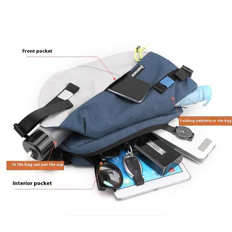 Wepower 1811 Elegante Uomo Elegante Borsa a Tracolla di Grande Capacità Borsa a Traversa a Spalla Singola, Versione Standard - Blu