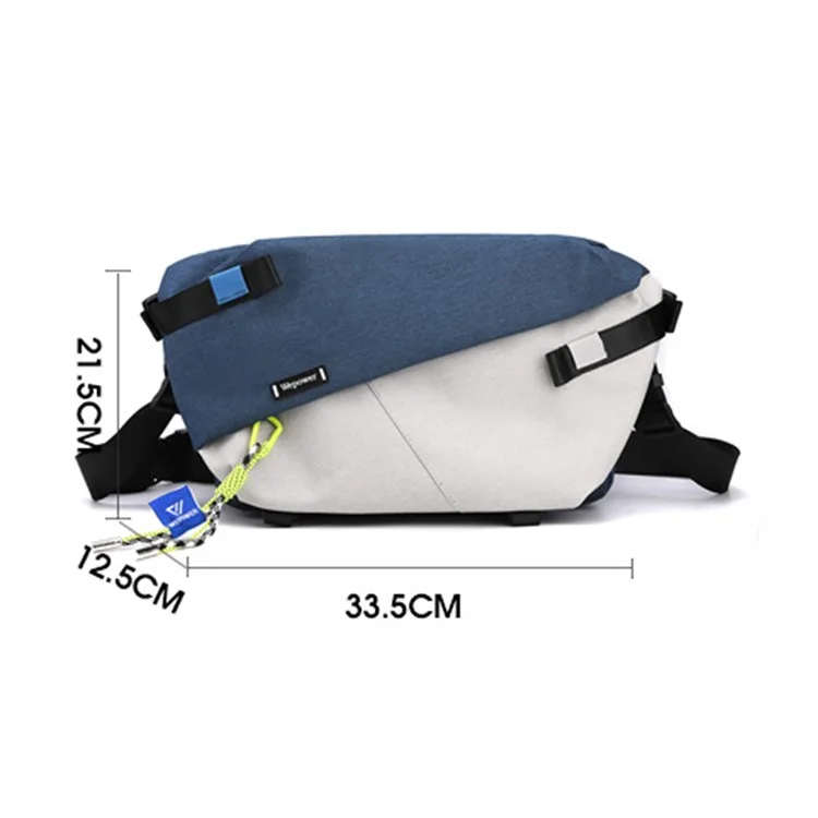 Wepower 1812 Men Elegante Bolsa Messenger Bolse de Messenger Single Shoulder Crossbody, Versión Mejorada - Azul+gris