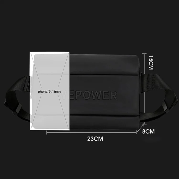 WEPOWER 1100-61 Nylon Men Bag Chox Bag Etly - Negro