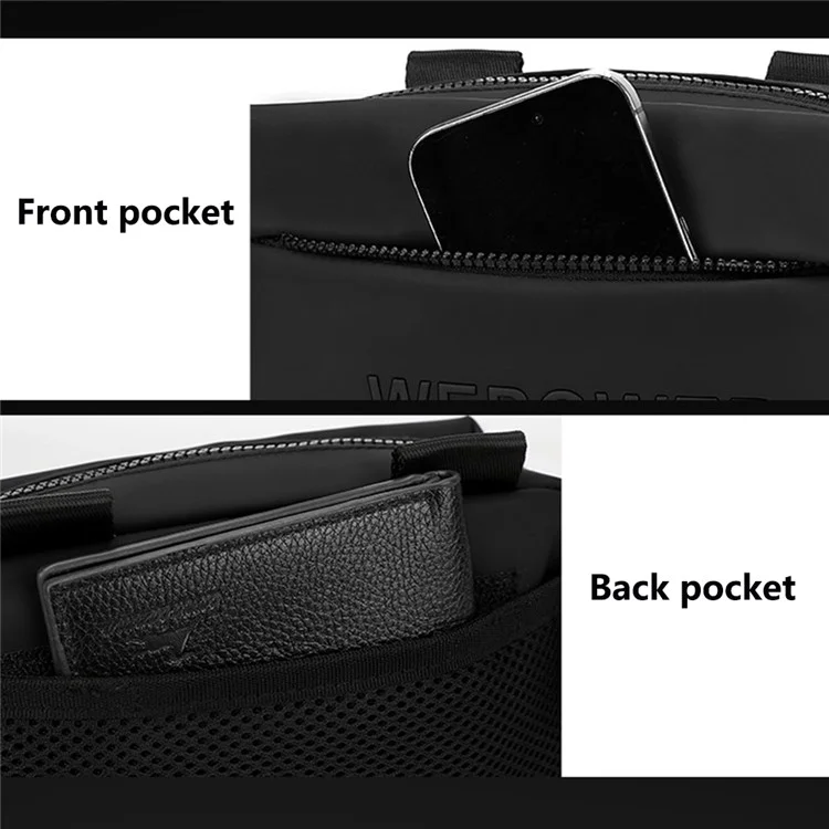 WEPOWER 1100-61 Nylon Men Bag Chox Bag Etly - Negro