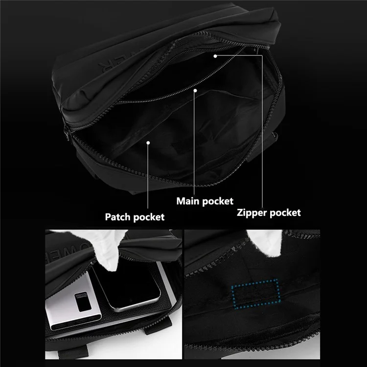 WEPOWER 1100-61 Nylon Men Bag Chox Bag Etly - Negro