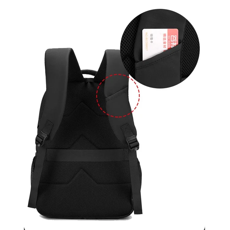 Wepower 1298# Waterproof Nylon Backpack Travel School Student Student Bag Daypack - Nero