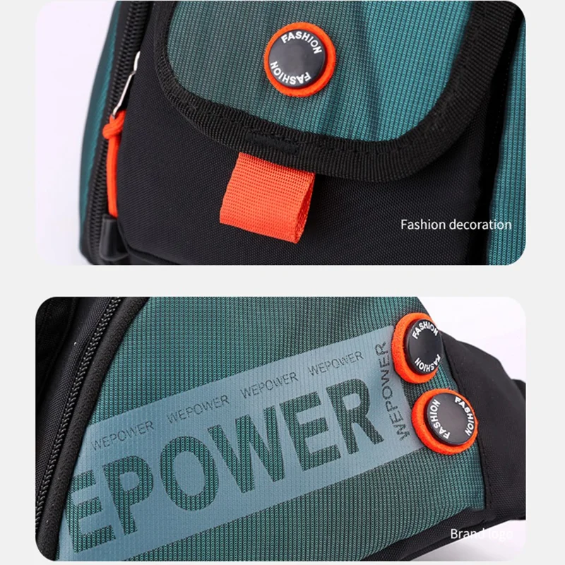 WEPOWER 5601 Stylish Casual Men Chest Bag Waterproof Nylon Single Shoulder Crossbody Bag - Green