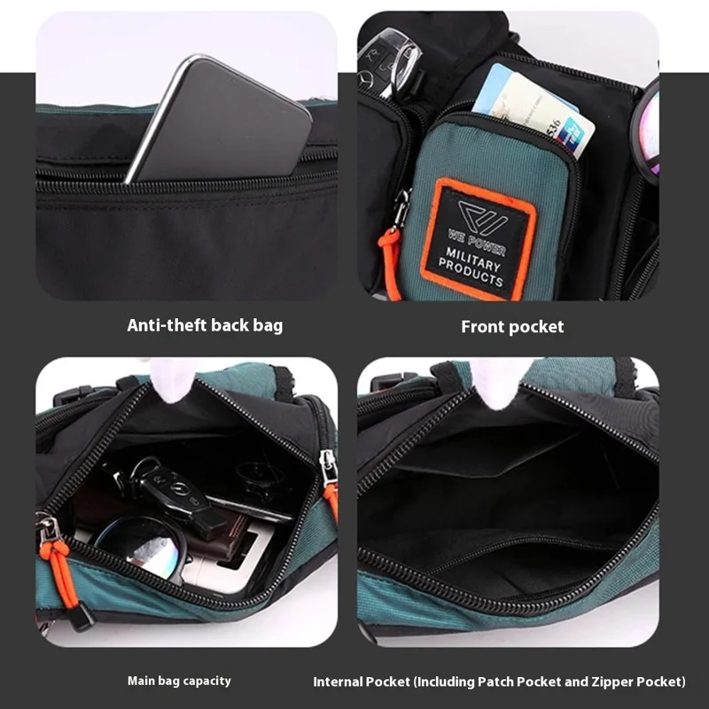 WEPOWER 5601 Stylish Casual Men Chest Bag Waterproof Nylon Single Shoulder Crossbody Bag - Green