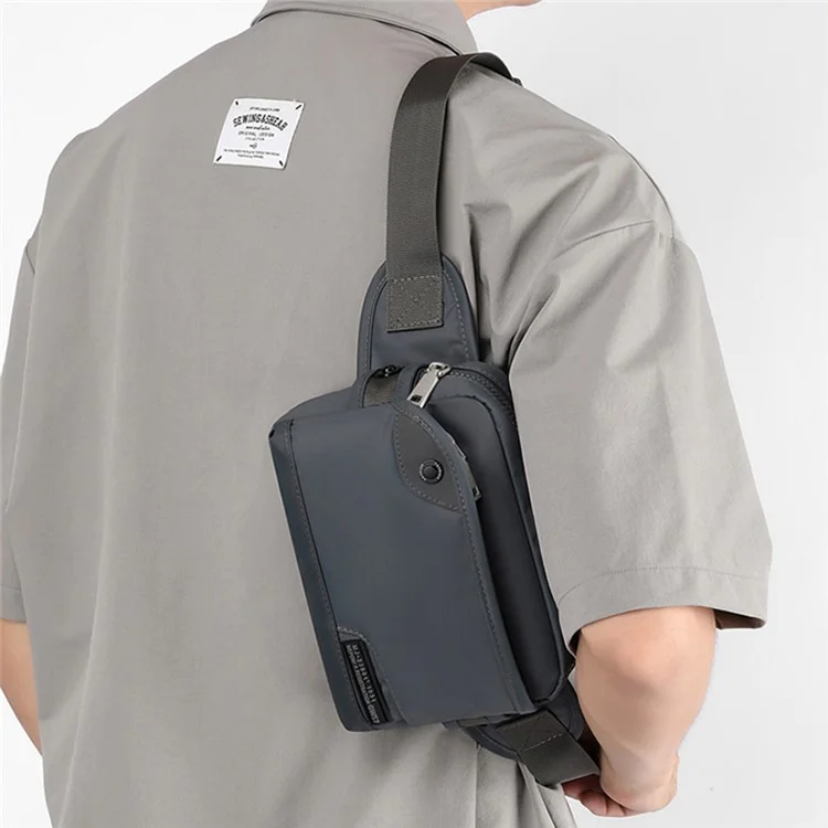Wepower 999-16 Elegante Uomo Casual Casualmente Borsa in Giro Per la Vita Waterproof Nylon Single Occhy - Nero