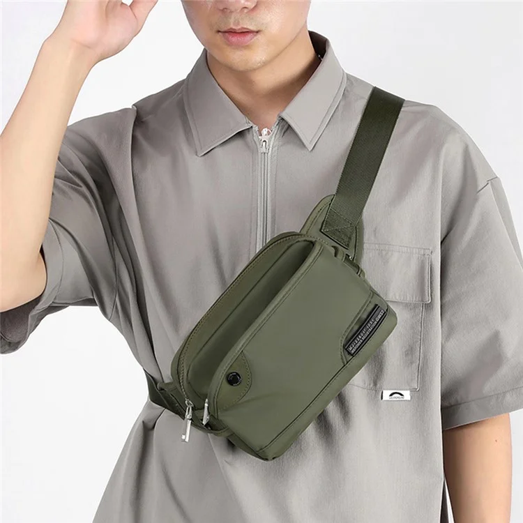 Wepower 999-16 Elegante Uomo Casual Casualmente Borsa in Giro Per la Vita Waterproof Nylon Single Occhy - Nero
