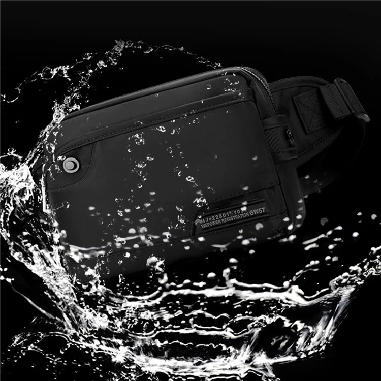 Wepower 999-16 Elegante Uomo Casual Casualmente Borsa in Giro Per la Vita Waterproof Nylon Single Occhy - Nero