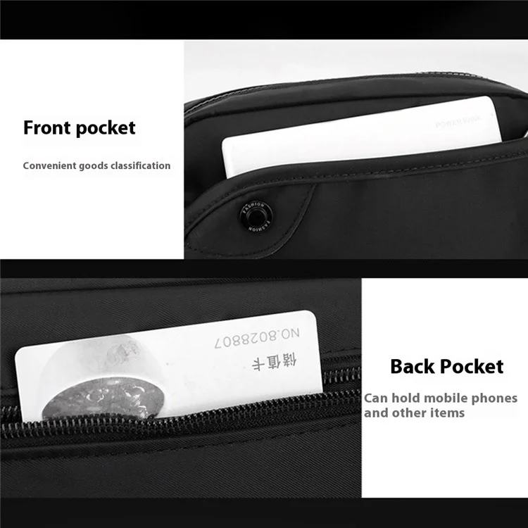 Wepower 999-16 Elegante Uomo Casual Casualmente Borsa in Giro Per la Vita Waterproof Nylon Single Occhy - Nero
