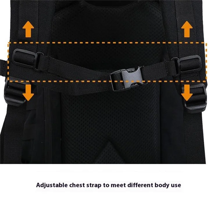 35L MOLLE Tactical Backpack High Density Polyester Shoulder Bag for Outdoor Mountaineering Hiking - Black
