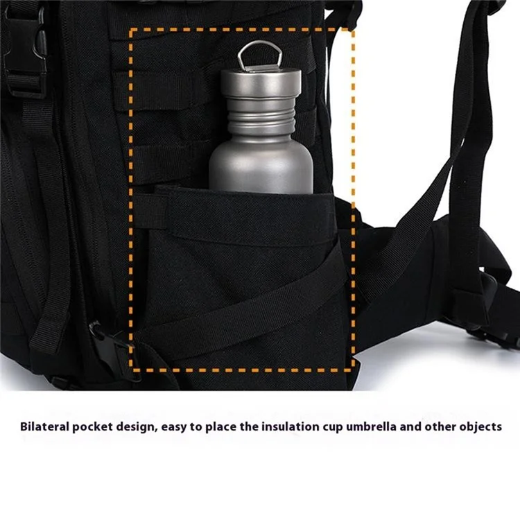 35L MOLLE Tactical Backpack High Density Polyester Shoulder Bag for Outdoor Mountaineering Hiking - Black