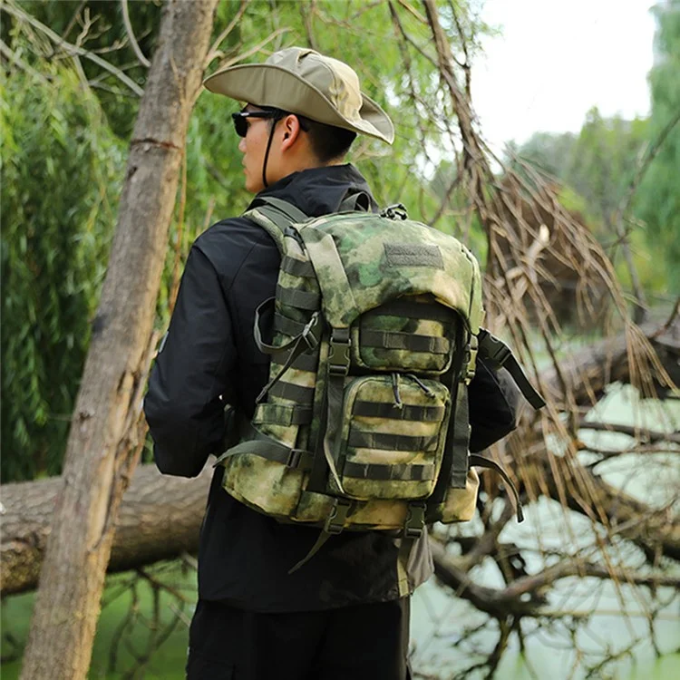 35L MOLLE Tactical Backpack High Density Polyester Shoulder Bag for Outdoor Mountaineering Hiking - Black