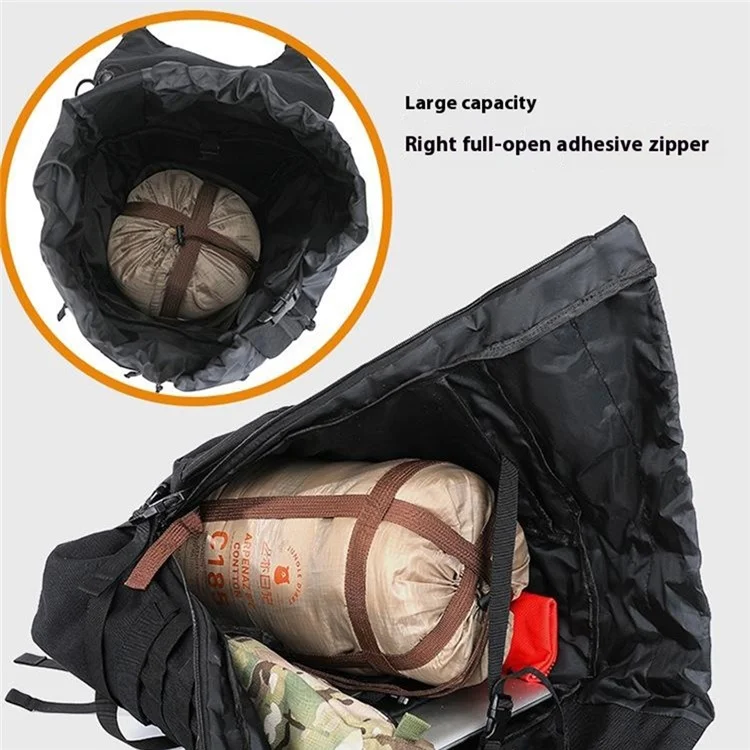 35L MOLLE Tactical Backpack High Density Polyester Shoulder Bag for Outdoor Mountaineering Hiking - Black