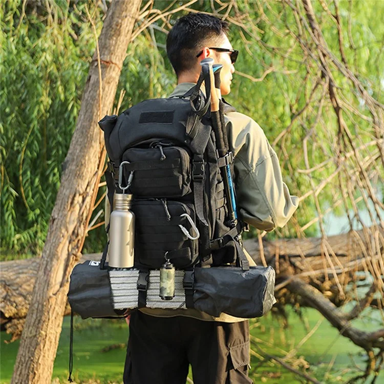 35L MOLLE Tactical Backpack High Density Polyester Shoulder Bag for Outdoor Mountaineering Hiking - Black