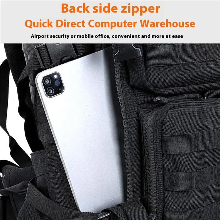 35L MOLLE Tactical Backpack High Density Polyester Shoulder Bag for Outdoor Mountaineering Hiking - Black