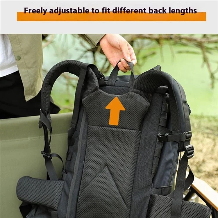 35L MOLLE Tactical Backpack High Density Polyester Shoulder Bag for Outdoor Mountaineering Hiking - Black