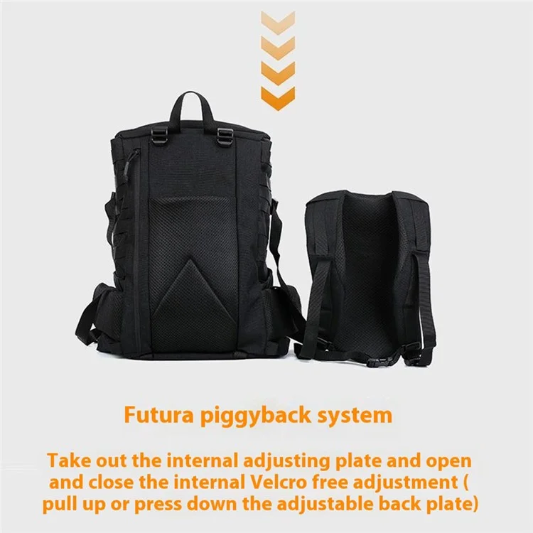 35L MOLLE Tactical Backpack High Density Polyester Shoulder Bag for Outdoor Mountaineering Hiking - Black