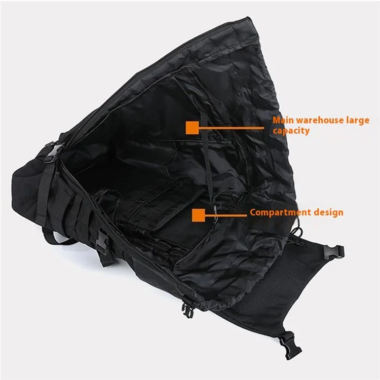 35L MOLLE Tactical Backpack High Density Polyester Shoulder Bag for Outdoor Mountaineering Hiking - Black