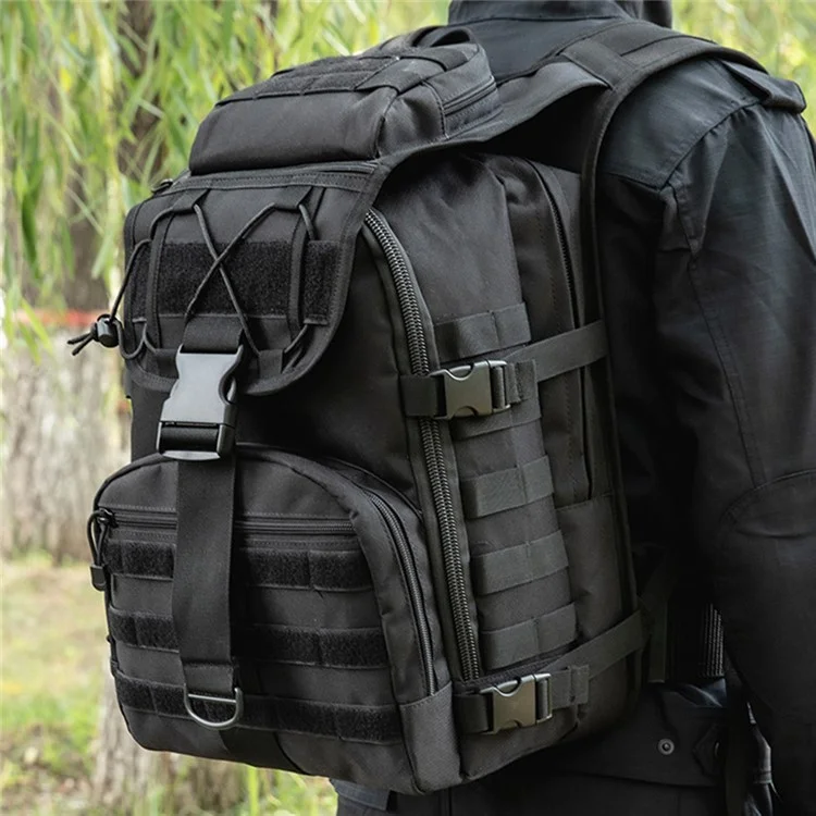 X7 Mochila táctica à prova d'água para camping e trilhas - Preta