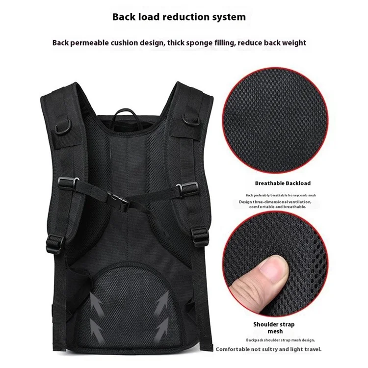 X7 Mochila táctica à prova d'água para camping e trilhas - Preta