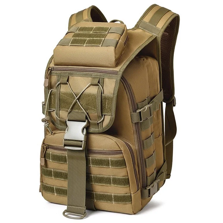 X7 Outdoor Mountaineering Shoulder Bag Waterproof Tactical Backpack for Camping Hiking - Khaki