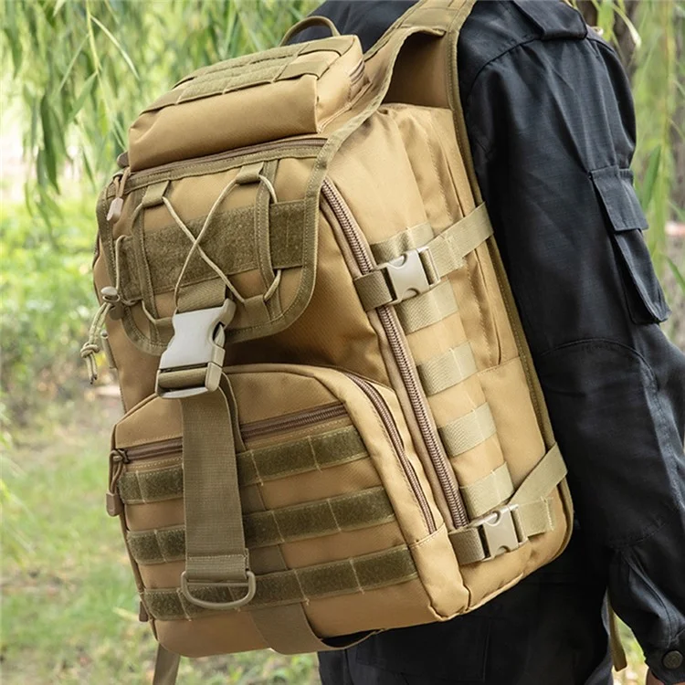X7 Outdoor Mountaineering Shoulder Bag Waterproof Tactical Backpack for Camping Hiking - Khaki