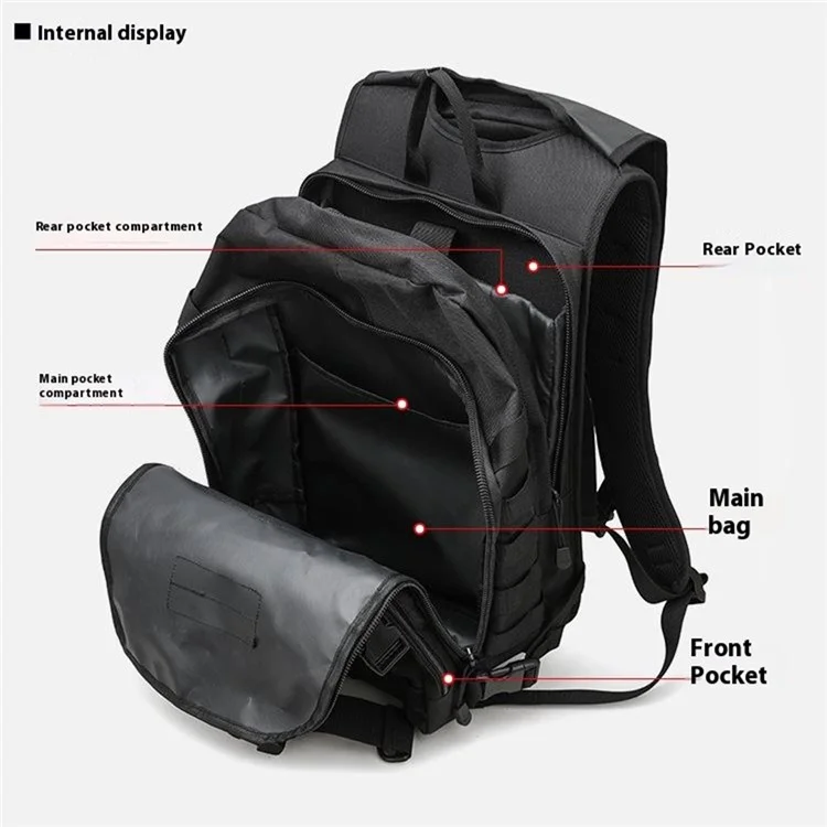 X7 Outdoor Mountaineering Shoulder Bag Waterproof Tactical Backpack for Camping Hiking - Khaki
