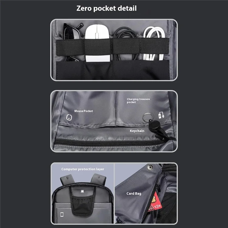 MARK RYDEN MR8918Pro 17.3 inch Laptop Backpack Hardshell Travel Backpack with Anti-Theft Lock - White