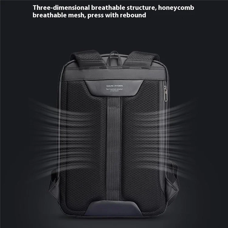 MARK RYDEN MR8918Pro 17.3 inch Laptop Backpack Hardshell Travel Backpack with Anti-Theft Lock - White