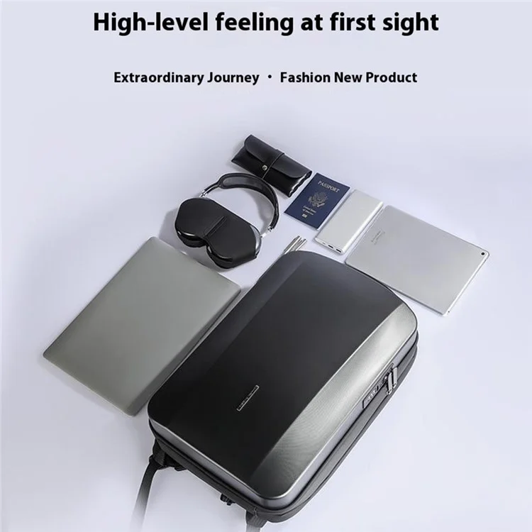 MARK RYDEN MR8918Pro 17.3 inch Laptop Backpack Hardshell Travel Backpack with Anti-Theft Lock - White