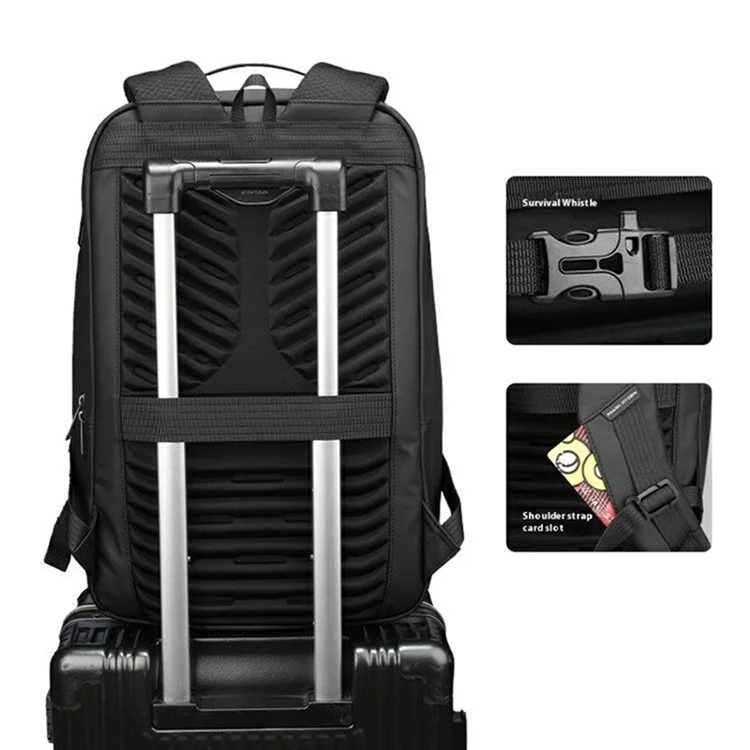 Mochila para laptop Mark Ryden para homens, à prova d'água, bolsa de ombro de viagem com porta de carregamento externa.